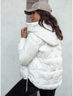 Dámska zimná bunda FASHWARM krátka prešívaná s kapucňou biela FashionStreet TY4637
