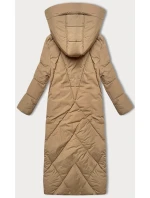 Dámska zimná bunda pod kolená J Style camel (5M3232-84)