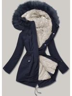 Dámska teplá zimná bunda Navy Blue/Ecru/Green (w629big)