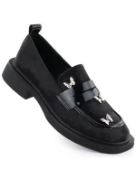 Dámske topánky lords s motýľmi čierne Potocki SZ12650 Dámske topánky lords s motýľmi čierne Potocki SZ12650