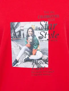 Blúzka s potlačou Star Style červená