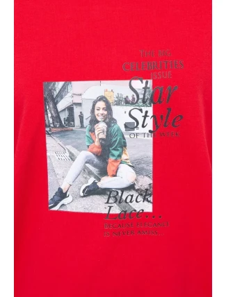 Blúzka s potlačou Star Style červená