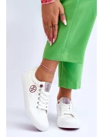Damskie Materiałowe Tenisówki Cross Jeans LL2R4043 Białe