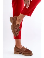 Zazoo Dámske semišové mokasíny so strapcami, hnedé Zazoo Dámske semišové mokasíny so strapcami, hnedé