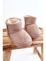 Dziecięce Ocieplane Botki Śniegowce Jasnobeżowe Gooby