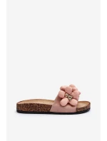 Klapki Damskie Z Ozdobami Różowe Bunlia