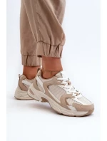 Béžové dámske tenisky športové topánky Kildia