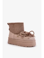 Snežnice s viazaním na platforme béžové Mavora