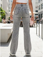 Dámske široké džínsy s vysokou sedmičkou šedé FashionStreet UY2974