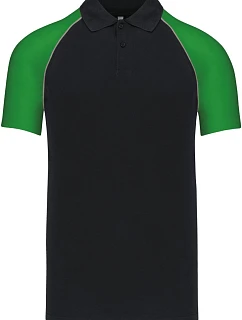 Kariban K 226 Baseballové polo tričko z piké 20.K226 čierna/svetlošedá/zelená