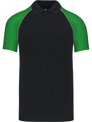 Kariban K 226 Baseballové polo tričko z piké 20.K226 čierna/svetlošedá/zelená Kariban K 226 Baseballové polo tričko z piké 20.K226 čierna/svetlošedá/zelená