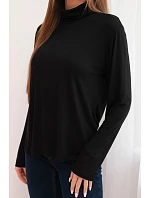 Dámsky kožušinový rolák F3631B čierny - Koucla