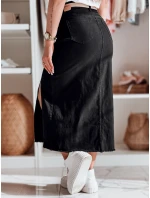 Midi džínsová sukňa s rozparkom MIDILEXU modrá FashionStreet CY0488