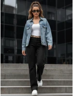 Dámske džínsy so širokými nohavicami DELUSSIA black FashionStreet UY2669 Dámske džínsy so širokými nohavicami DELUSSIA black FashionStreet UY2669