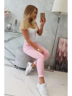 Svetloružové džínsové nohavice