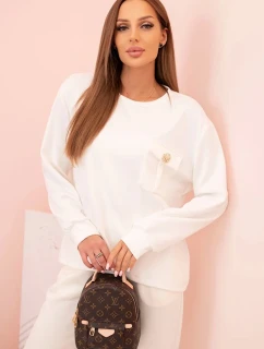 Dámska maslová mikina a nohavice s gumou ecru