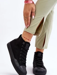 Damskie Wysokie Trampki Materiałowe Big Star LL274444 Czarne