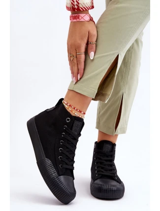 Damskie Wysokie Trampki Materiałowe Big Star LL274444 Czarne