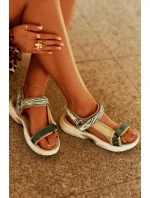 Sandały Damskie Na Rzepy D.Franklin DFSH406003 Zielone