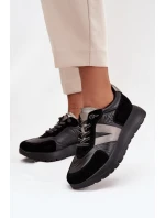 Sneakersy Damskie Na Platformie Vinceza 58561 Czarne