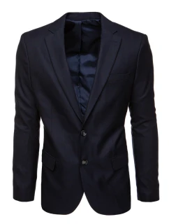 Pánske jednoradové sako v tmavomodrej farbe FashionStreet MX0625