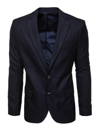 Pánske jednoradové sako v tmavomodrej farbe FashionStreet MX0625