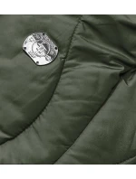 Dámska zimná bunda pod kolená olivová (m-21601)