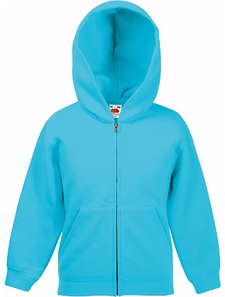 Fruit of the Loom Classic Kids Sweat Jacket Detská mikina s kapucňou 16.2045 azúrovomodrá