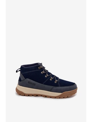 Zamszowe Buty Trekkingowe Męskie Big Star SS174264 Granatowe