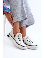 D&A Biele lakované dámske tenisky