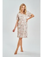 Dámska nočná košeľa 3538 Fiore beige - Taro Dámska nočná košeľa 3538 Fiore beige - Taro