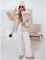 Dámska zimná manšestrová bunda TRENDYGLAM béžová FashionStreet TY4358