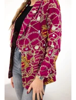 Bavlnená bunda s farebnou potlačou tmavo fialová Bavlnená bunda s farebnou potlačou tmavo fialová