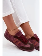 Zazoo N1068 Dámske semišové nízke tenisky Burgundy Zazoo N1068 Dámske semišové nízke tenisky Burgundy