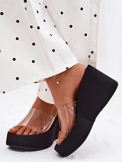 Dámské sandály na platformě s průhledným páskem Černé Zolretia