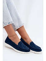 Dámské mokasíny z přírodního semiše Vinceza 95360 tmavě modré