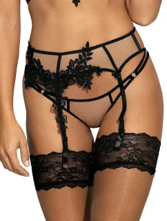 Podväzkový pás V-8842 béžovo-čierny - Axami