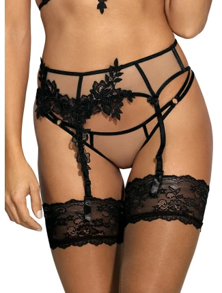 Podväzkový pás V-8842 béžovo-čierny - Axami