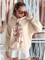 Dámska oversize mikina LOVEWILL béžová FashionStreet BY1471