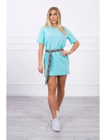 Šaty s ozdobným pásikom mint