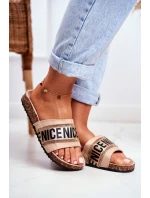 Klapki Na Korku Z Cyrkoniami Beżowe Be Nice