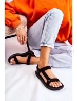 Damskie Zamszowe Sportowe Sandały Czarne Harris