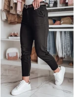 Dámske bavlnené nohavice slim fit s opaskom TAIRONIK black FashionStreet UY2544 Dámske bavlnené nohavice slim fit s opaskom TAIRONIK black FashionStreet UY2544