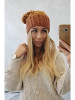 Milano fleecová čiapka K203 mustard melange+brown