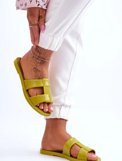 Modne Wegańskie Klapki ZAXY JJ285261 Zielone