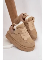 Detské tenisky vyhrievaný plyšový kožuch Beige Mireen Detské tenisky vyhrievaný plyšový kožuch Beige Mireen