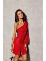 Krátke šaty DUK0432 červené - Roco Fashion Krátke šaty DUK0432 červené - Roco Fashion