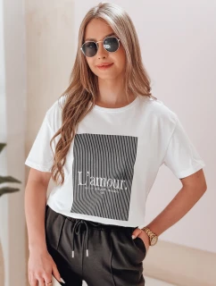 Dámske biele tričko LAMOUR FashionStreet RY2588