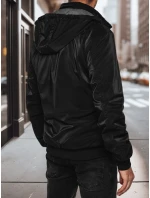 Pánska obojstranná bunda s kapucňou čierna FashionStreet TX4951