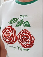 ROSAWIS biele bavlnené tričko s flitrami FashionStreet RY2845 ROSAWIS biele bavlnené tričko s flitrami FashionStreet RY2845